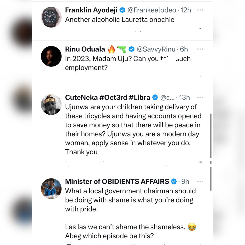 Nigerians react as Minister for Women Affairs rolls out tricycles and sewing machines for women empowerment programme